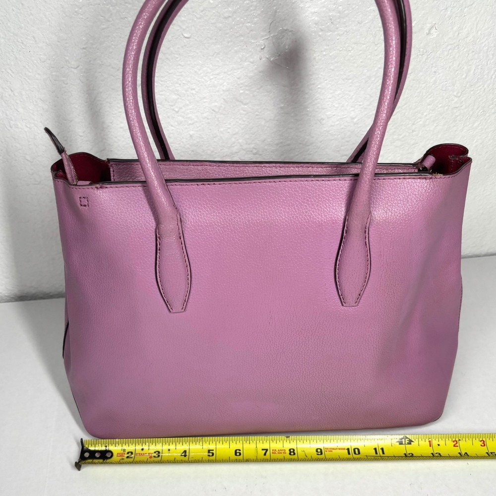 Kate Spade Eva Orchid Pink Pebbled Leather Tote Bag Satchel Lavender Brass $399 - Picture 4 of 9